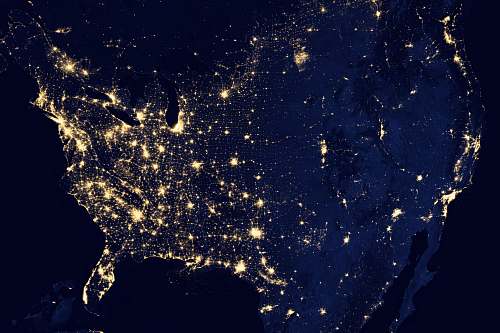 united states aerial photography of city during night time usa